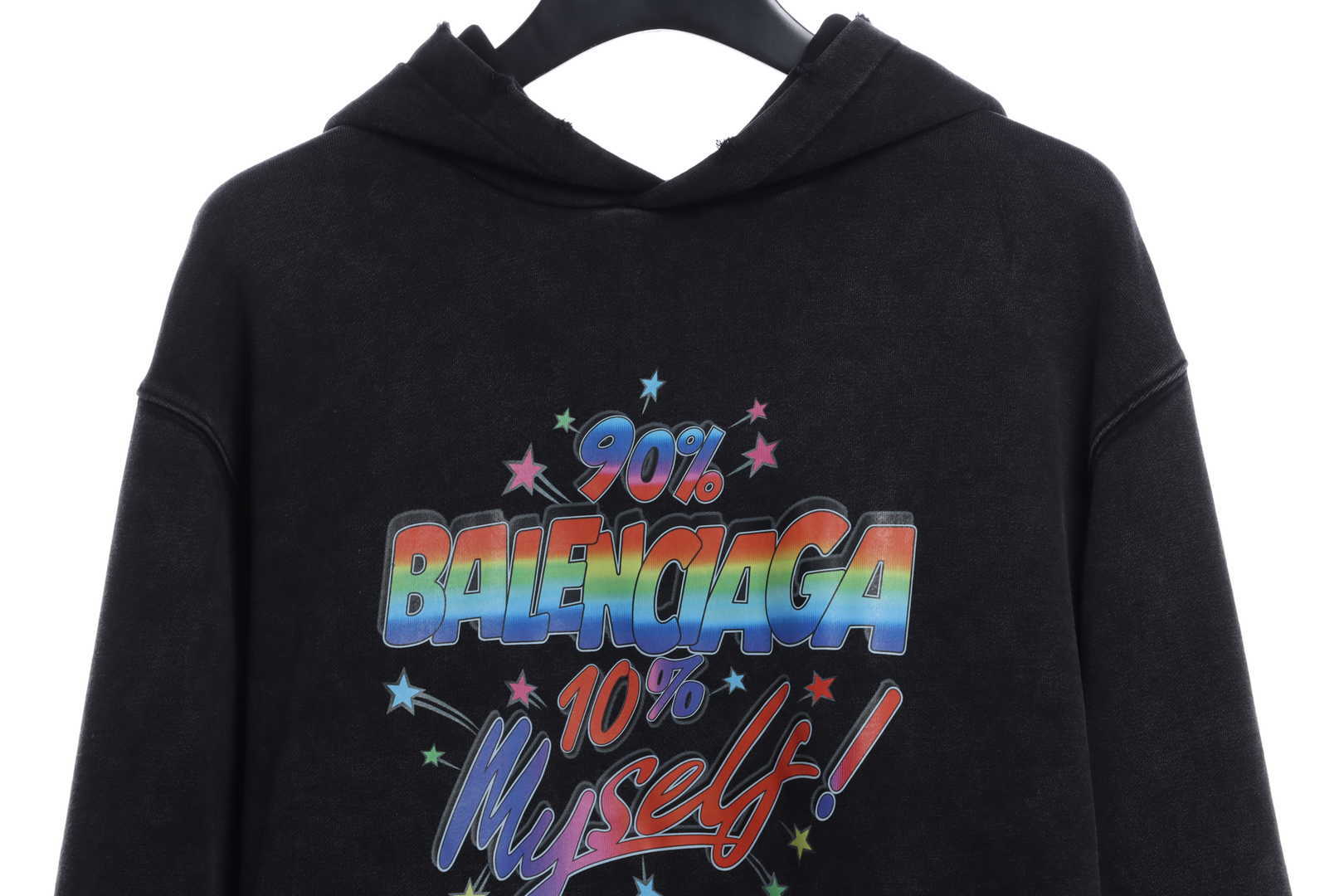 Balenciaga 90/10 Wide Fit Hoodie Washed Black