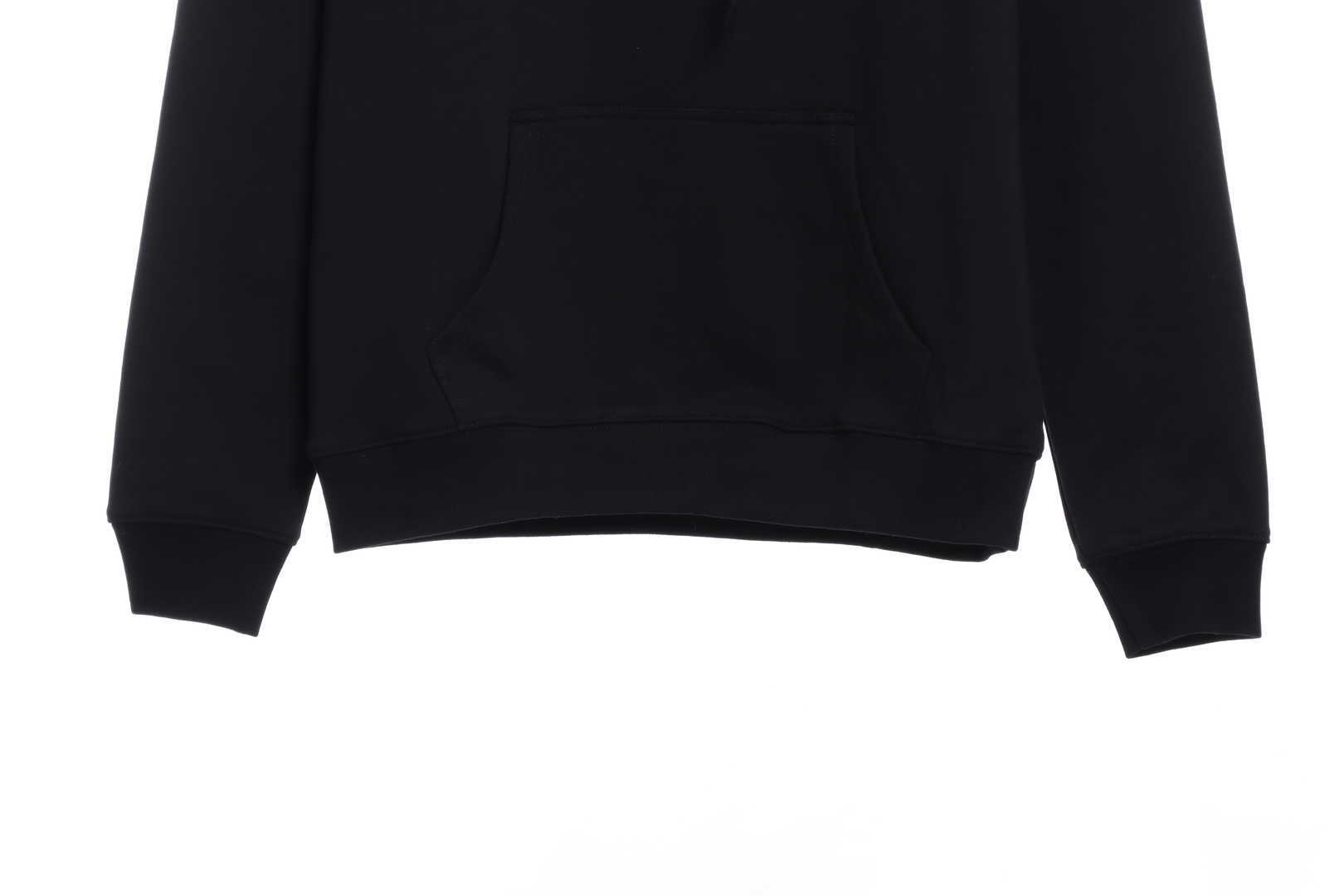 Balenciaga Embroidered Printed Cotton Hoodie Black