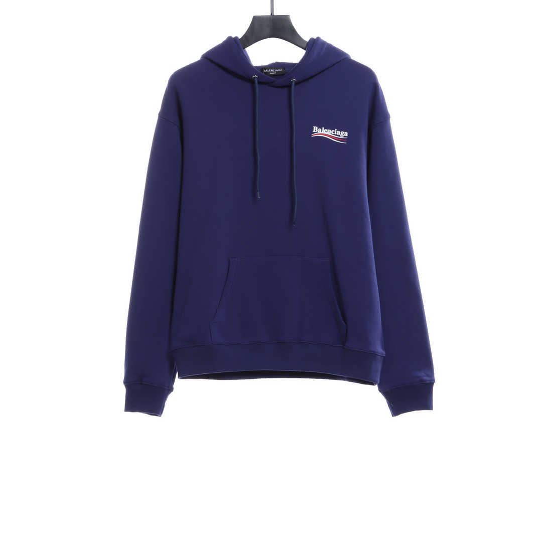 Balenciaga Embroidered Printed Cotton Hoodie Dark Purple