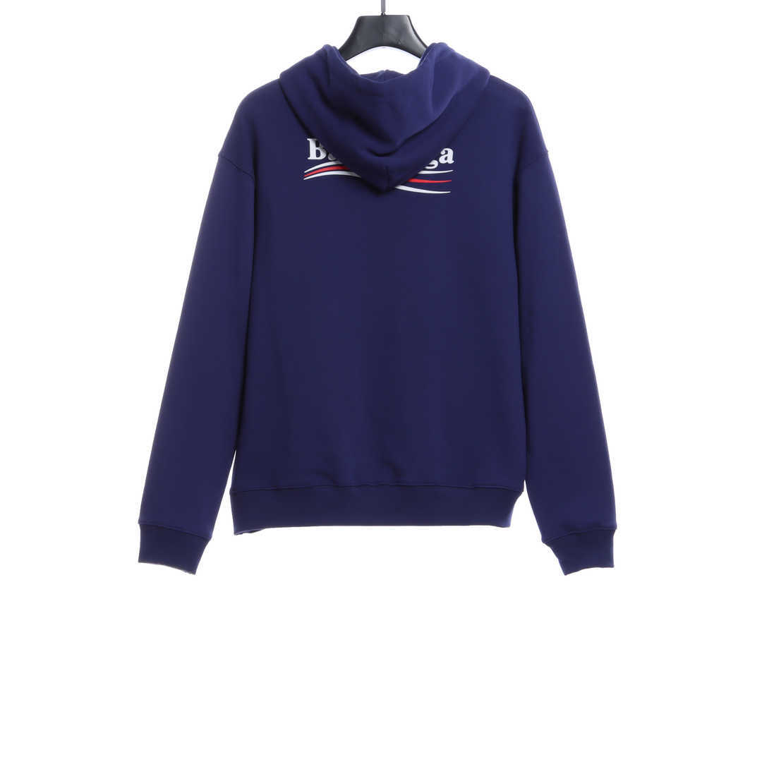 Balenciaga Embroidered Printed Cotton Hoodie Dark Purple