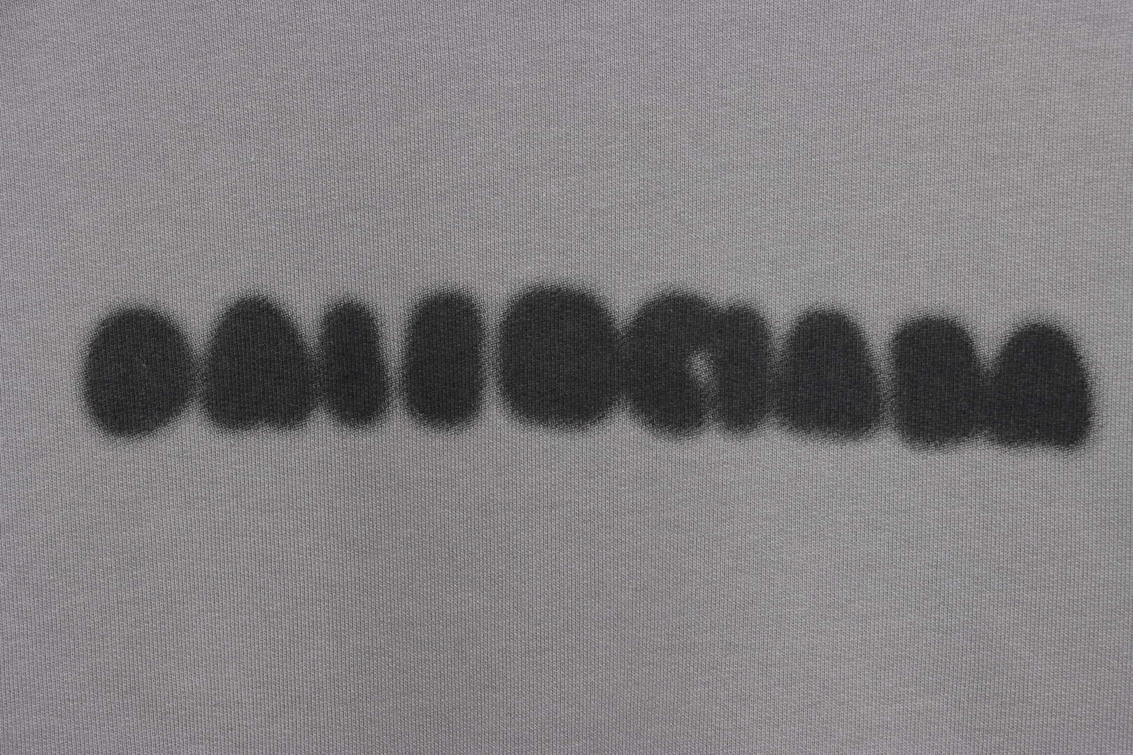 Balenciaga Grey Logo Printed Cotton Knit Hoodie