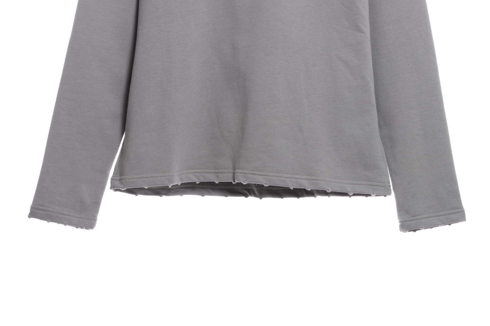 Balenciaga Grey Logo Printed Cotton Knit Hoodie