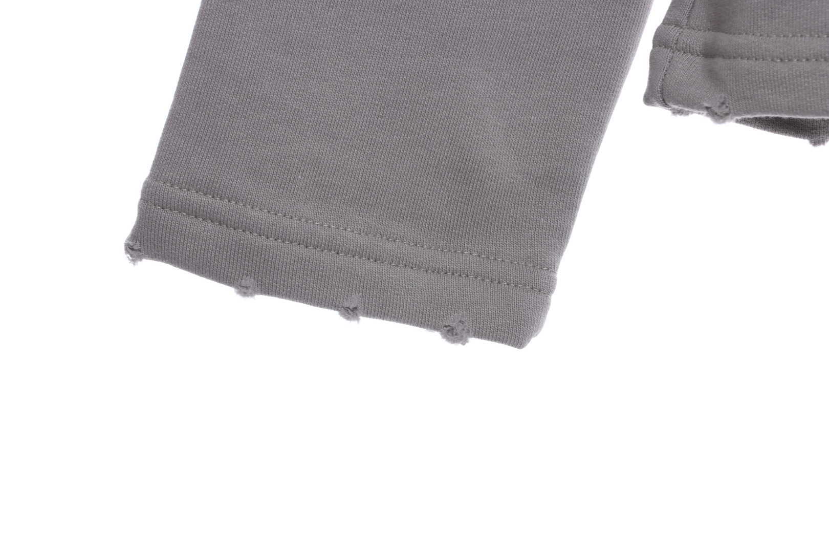 Balenciaga Grey Logo Printed Cotton Knit Hoodie