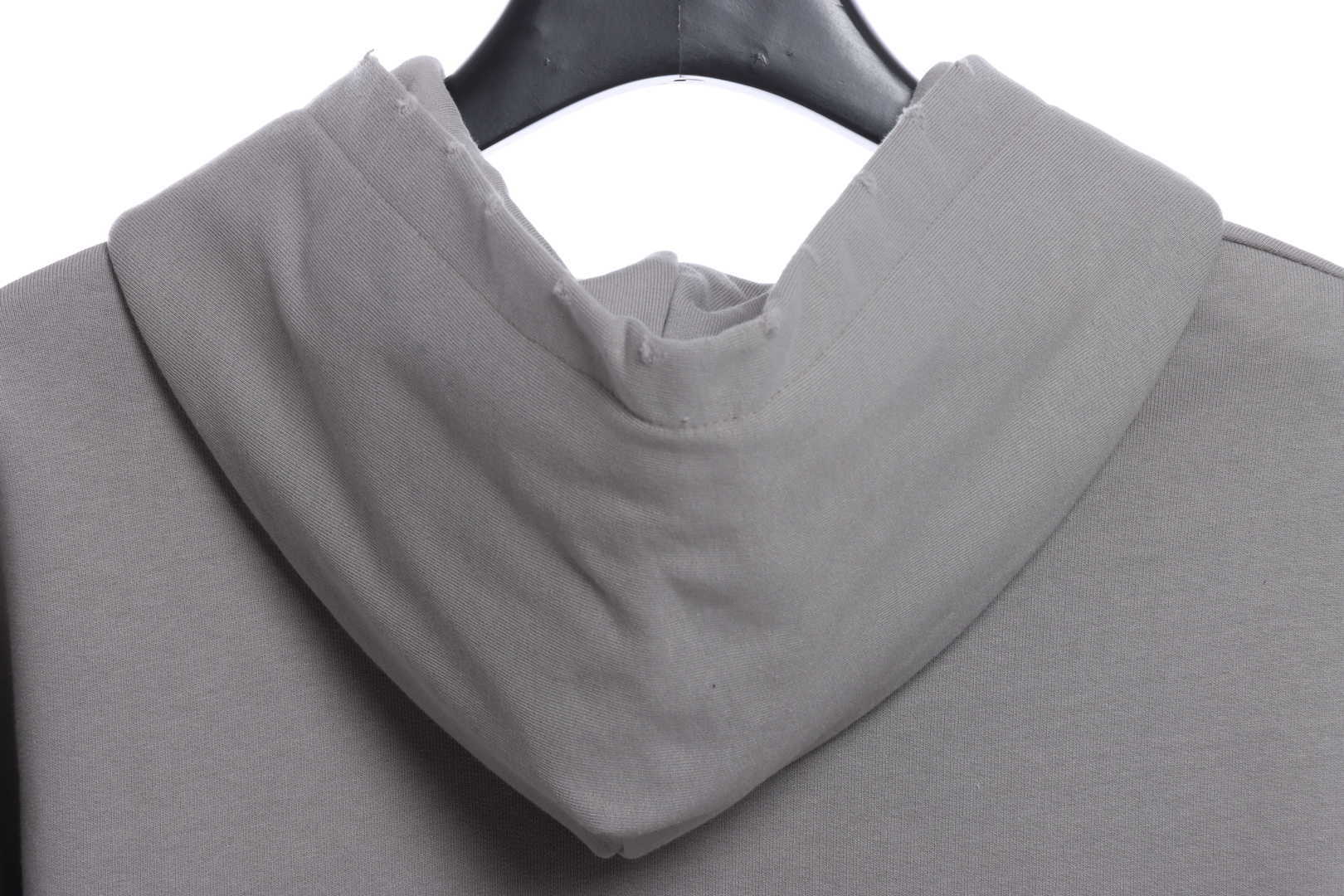 Balenciaga Grey Logo Printed Cotton Knit Hoodie