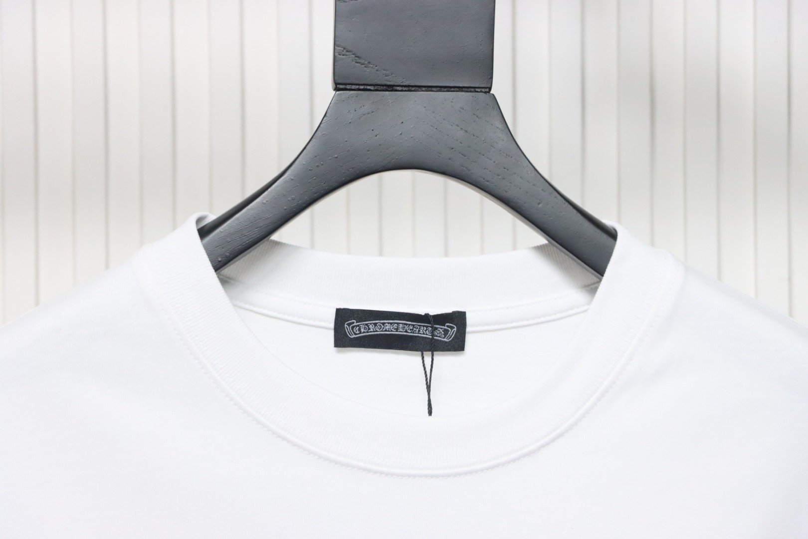 Coco Shoes Chrome Hearts Blue Horseshoe Print White T-Shirt