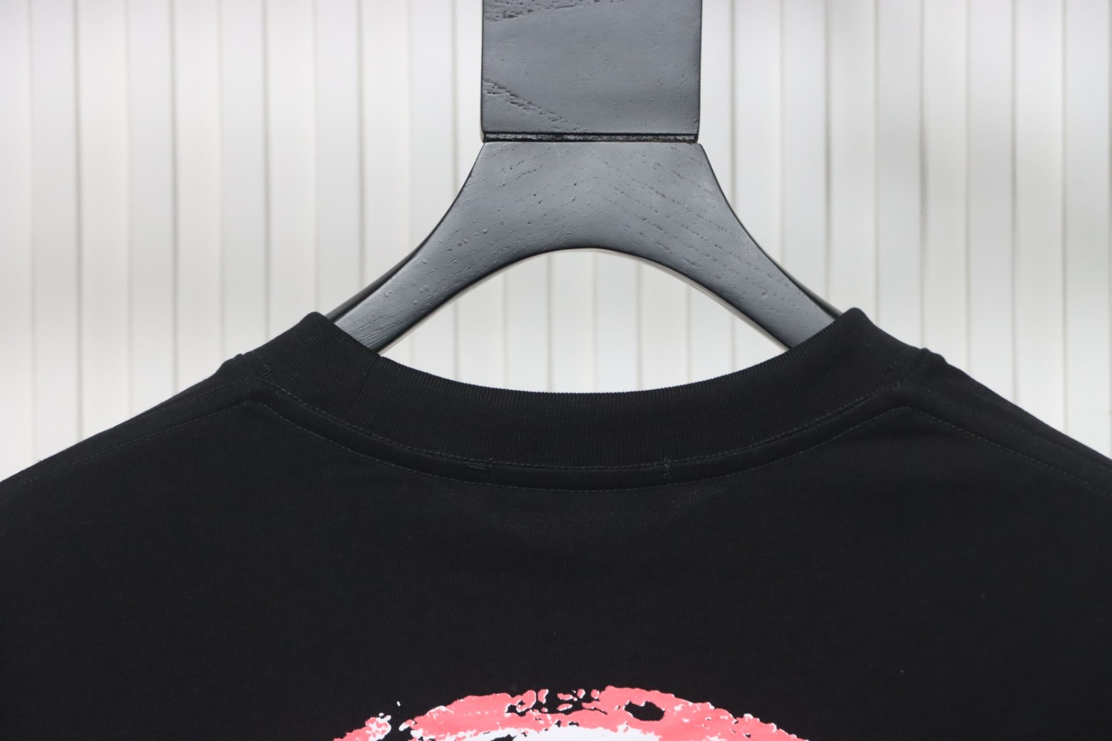 Chrome Hearts Red/White Overlapping Horseshoe Print Black T-Shirt 