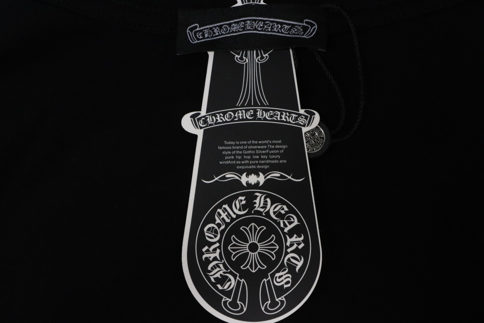 Chrome Hearts Red/White Overlapping Horseshoe Print Black T-Shirt 