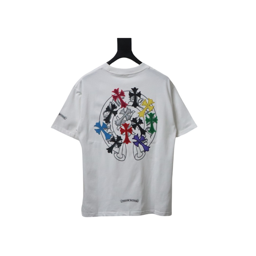 Coco Shoes Chrome Hearts Rainbow Cross T-Shirt White