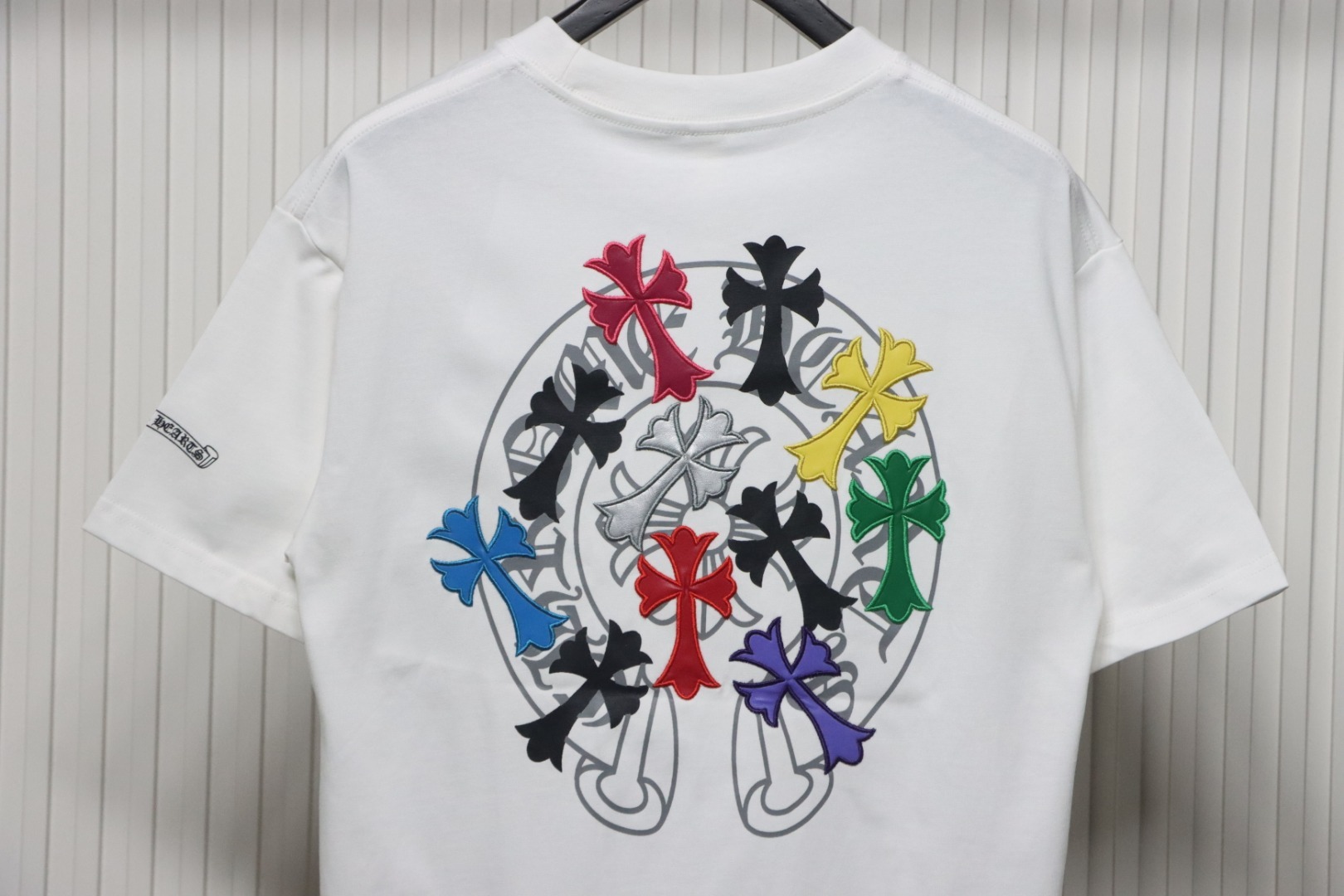 Coco Shoes Chrome Hearts Rainbow Cross T-Shirt White