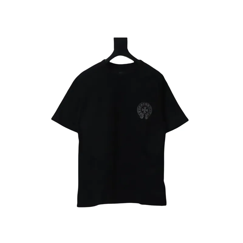 Chrome Hearts Silver Horseshoe Print Black T-shirt