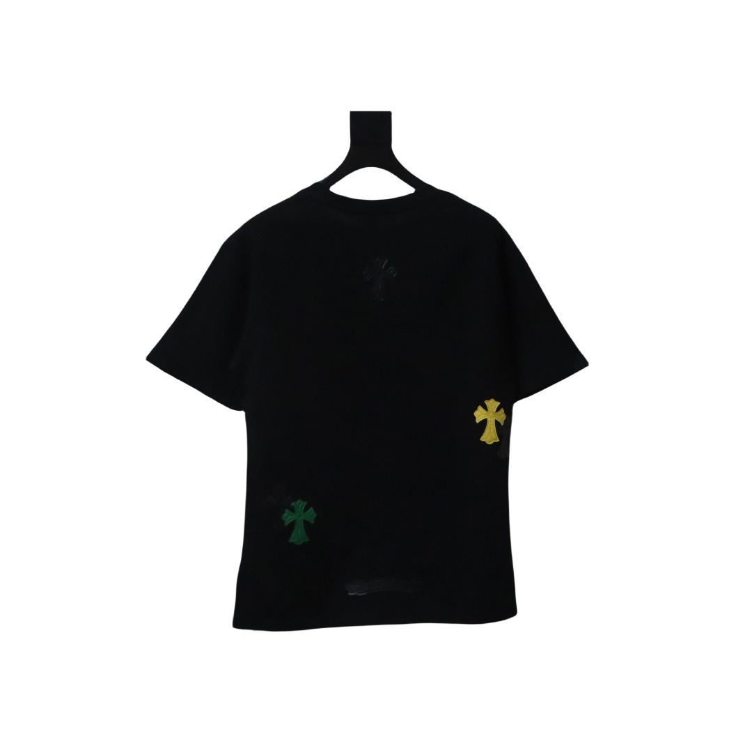 Chrome Hearts Yellow/Green Small Cross T-shirt Black
