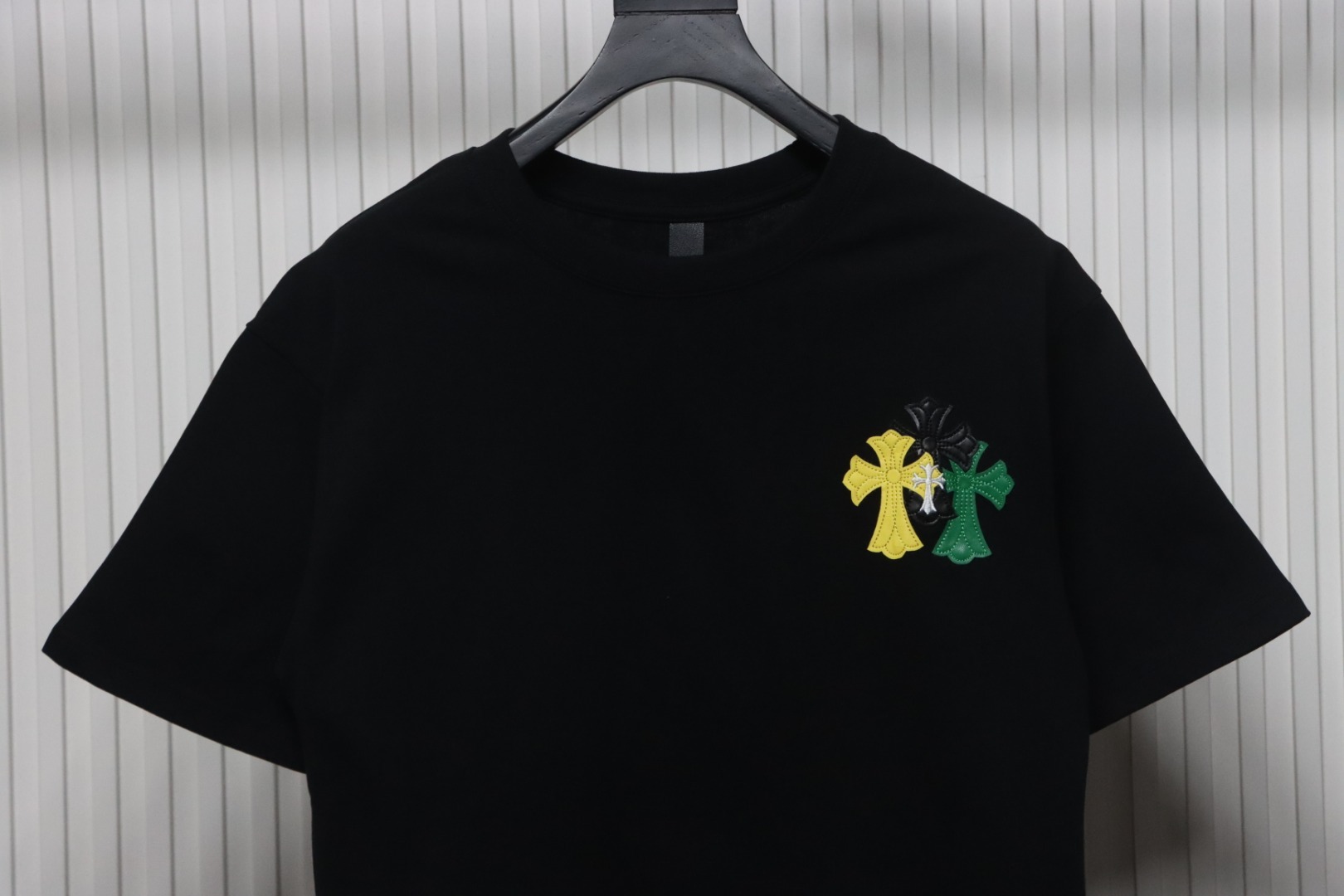 Chrome Hearts Yellow/Green Small Cross T-shirt Black