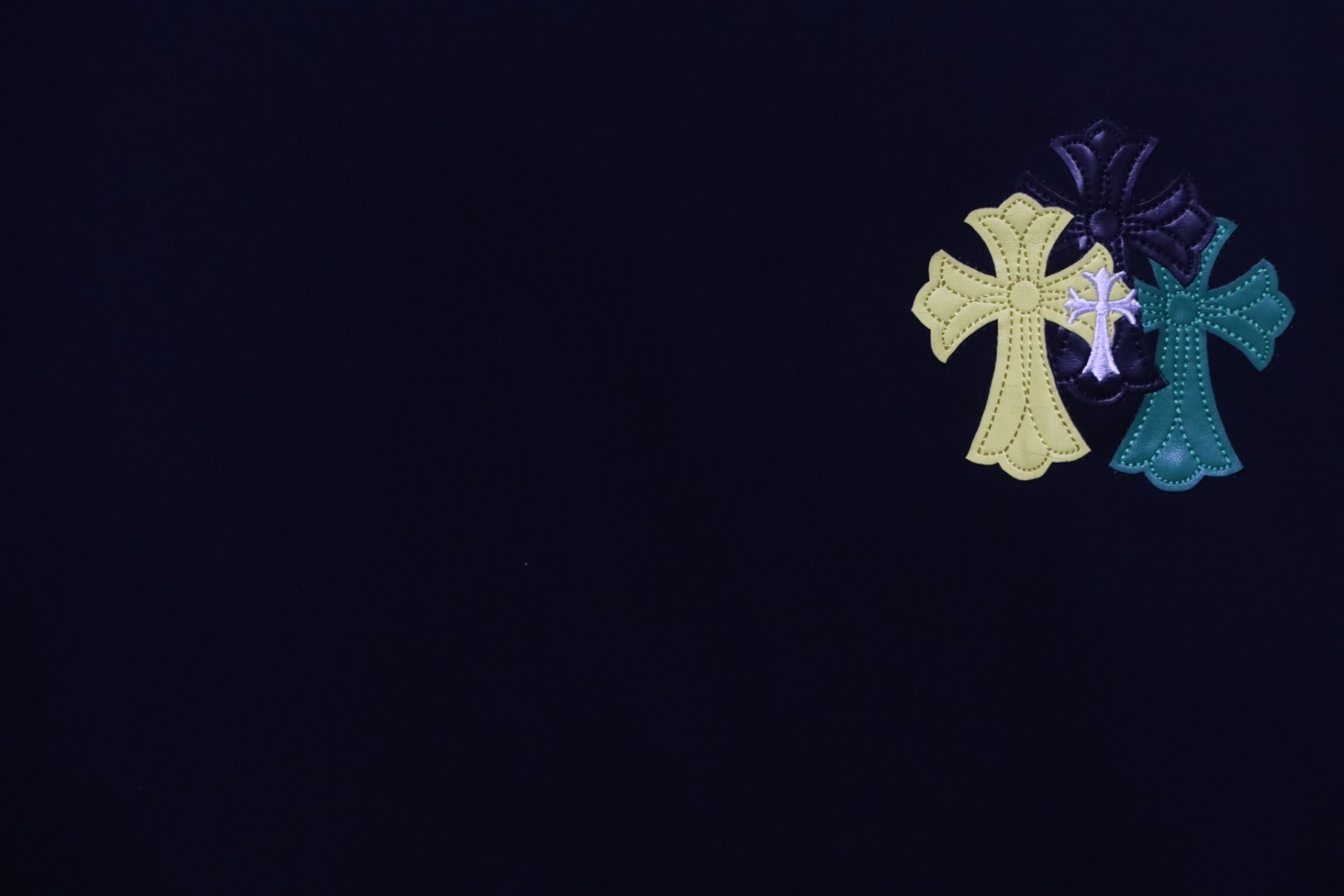 Chrome Hearts Yellow/Green Small Cross T-shirt Black