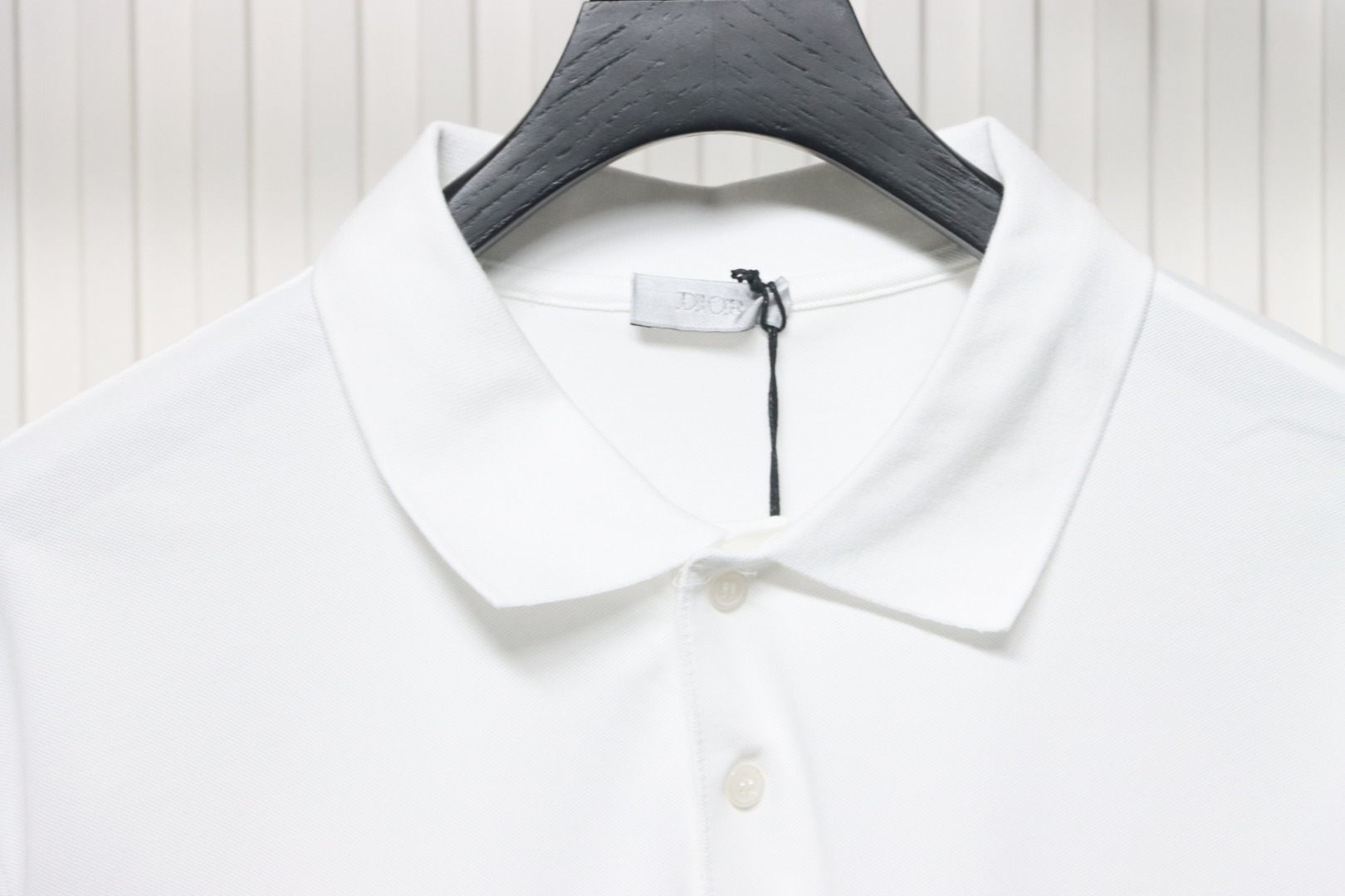 Coco Shoes Dior Little Blue Cat Embroidery Cotton Pique White Polo Shirt