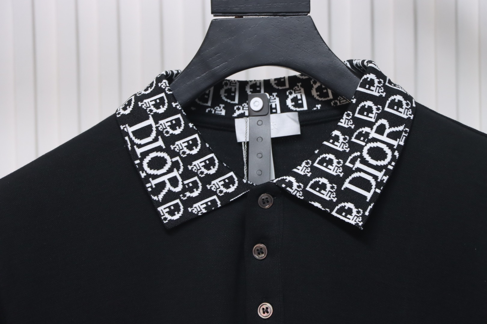 Coco Shoes Dior CD Embroidery Logo Print Polo Shirt Black