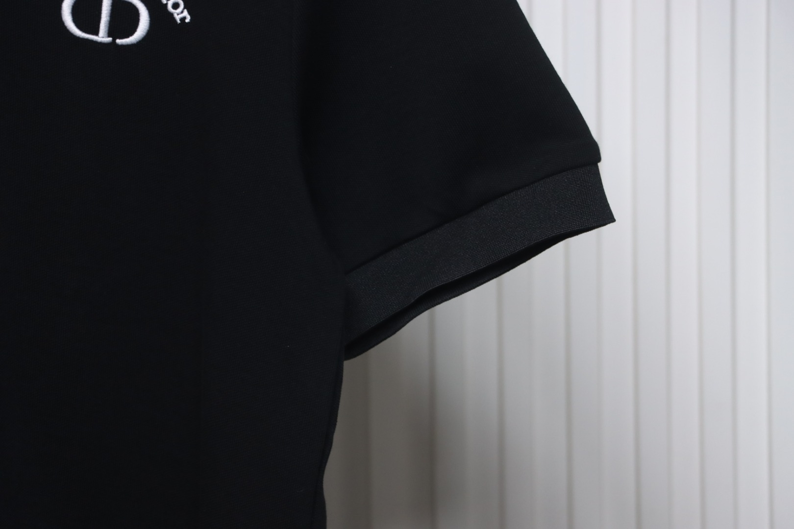 Coco Shoes Dior CD Embroidery Logo Print Polo Shirt Black