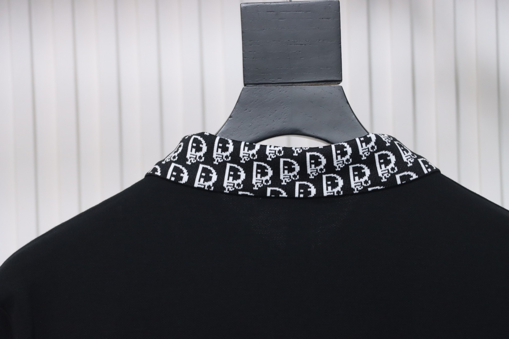Coco Shoes Dior CD Embroidery Logo Print Polo Shirt Black