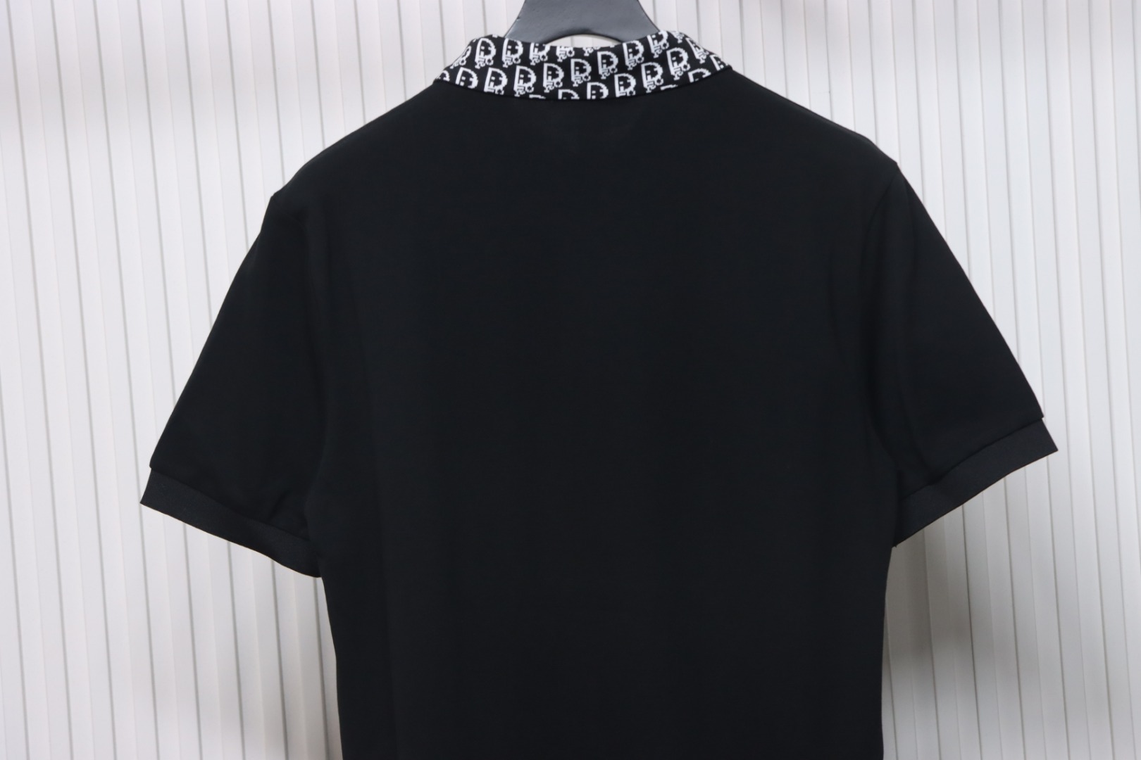 Coco Shoes Dior CD Embroidery Logo Print Polo Shirt Black