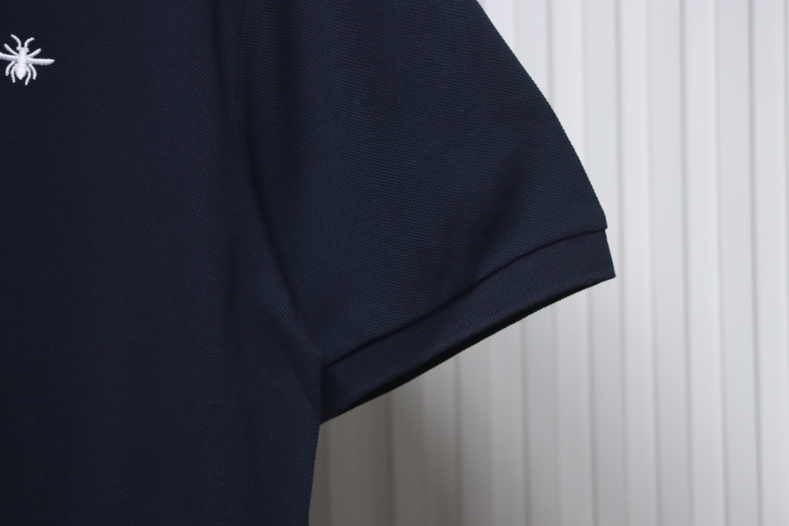 Coco Shoes Dior Little Bee Embroidery Cotton Pique Polo Shirt Dark Indigo