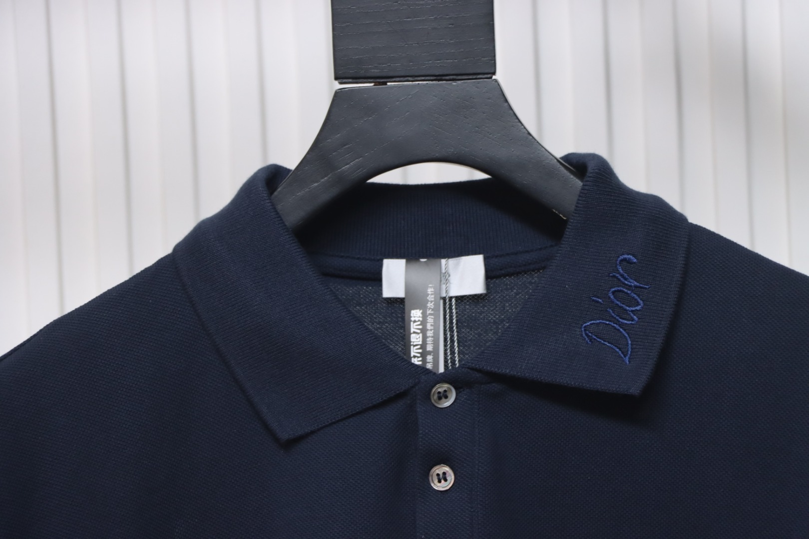 Coco Shoes Dior Little Bee Embroidery Cotton Pique Polo Shirt Dark Indigo