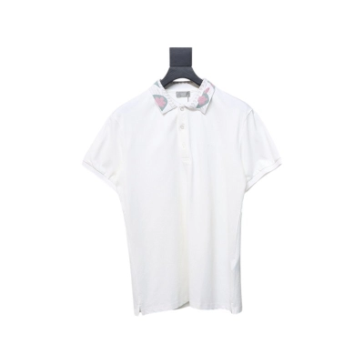 Coco Shoes Dior Neckline Jacquard Polo Shirt White 01