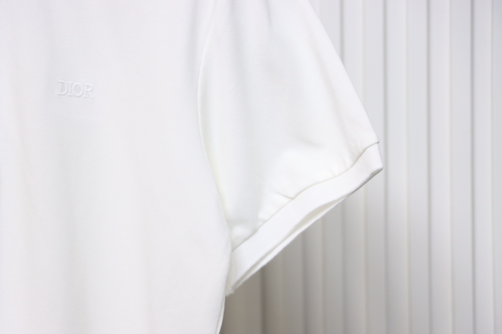 Coco Shoes Dior Neckline Jacquard Polo Shirt White