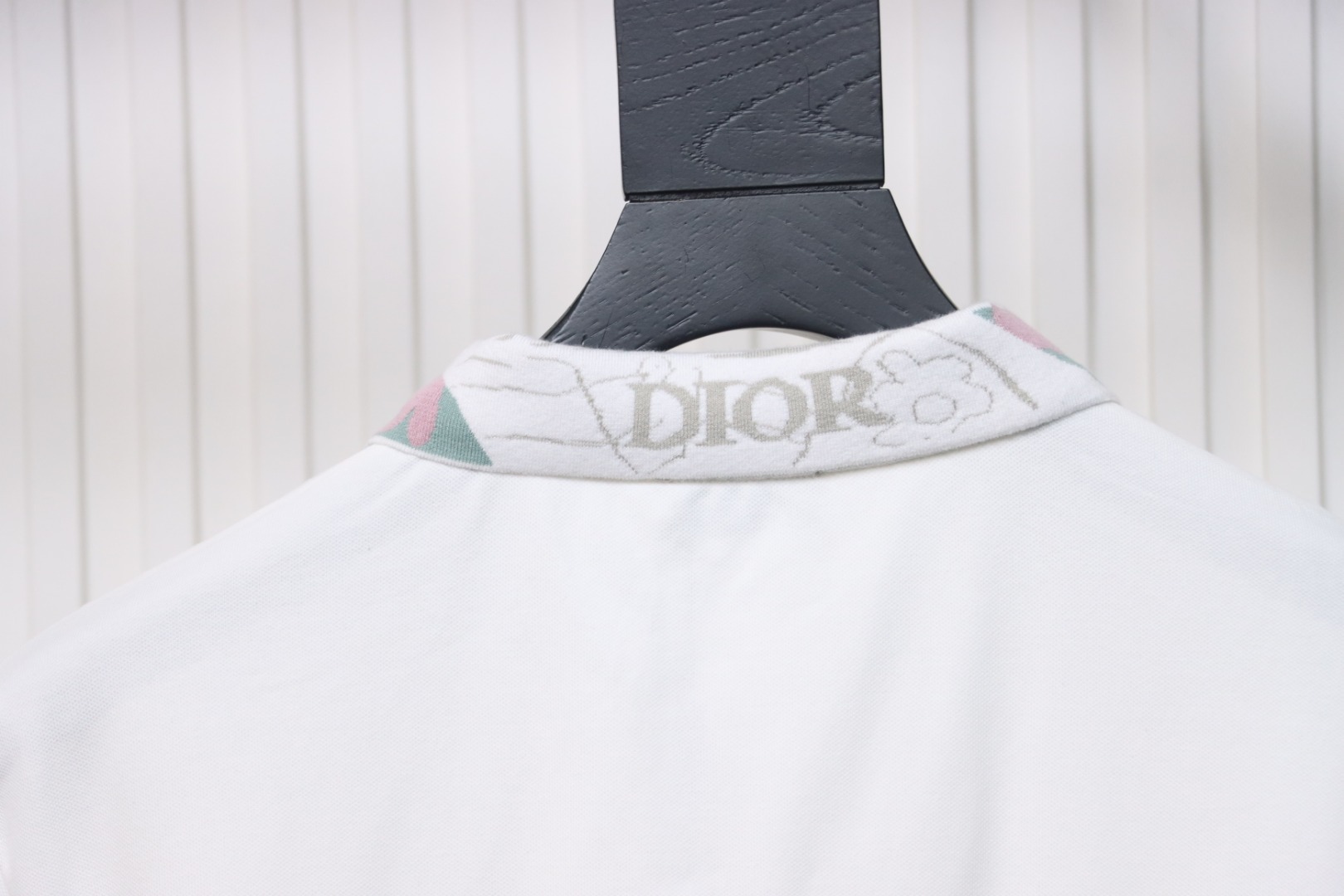 Coco Shoes Dior Neckline Jacquard Polo Shirt White