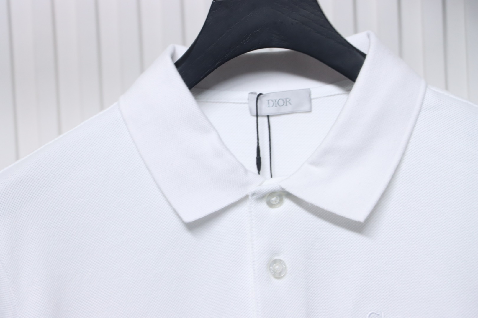 Coco Shoes Dior Letter Signature Embroidered Cotton Pique White Polo Shirt