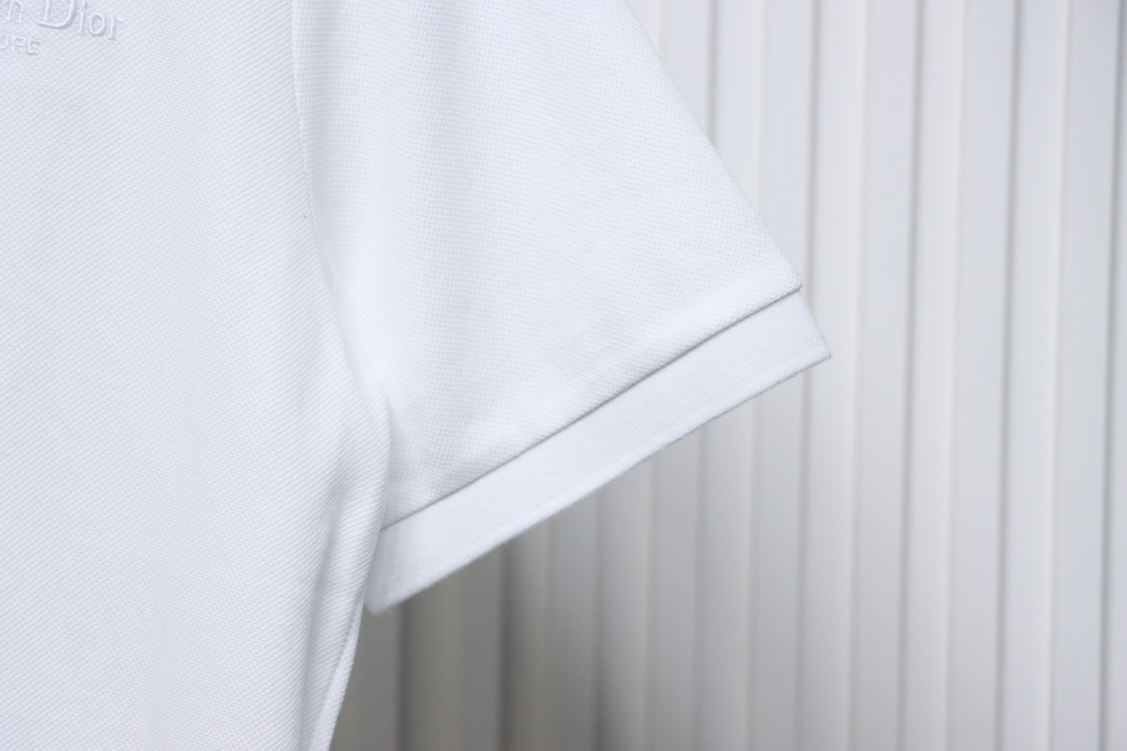 Coco Shoes Dior Letter Signature Embroidered Cotton Pique White Polo Shirt