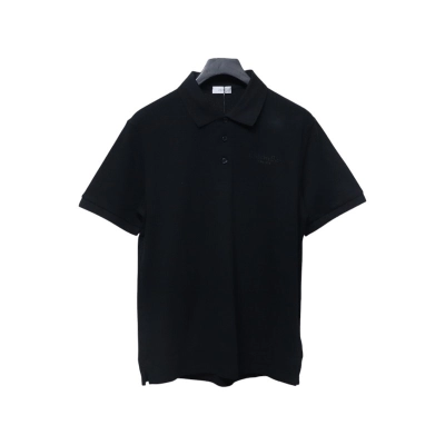 Coco Shoes Dior Letter Signature Embroidered Cotton Pique Black Polo Shirt 01