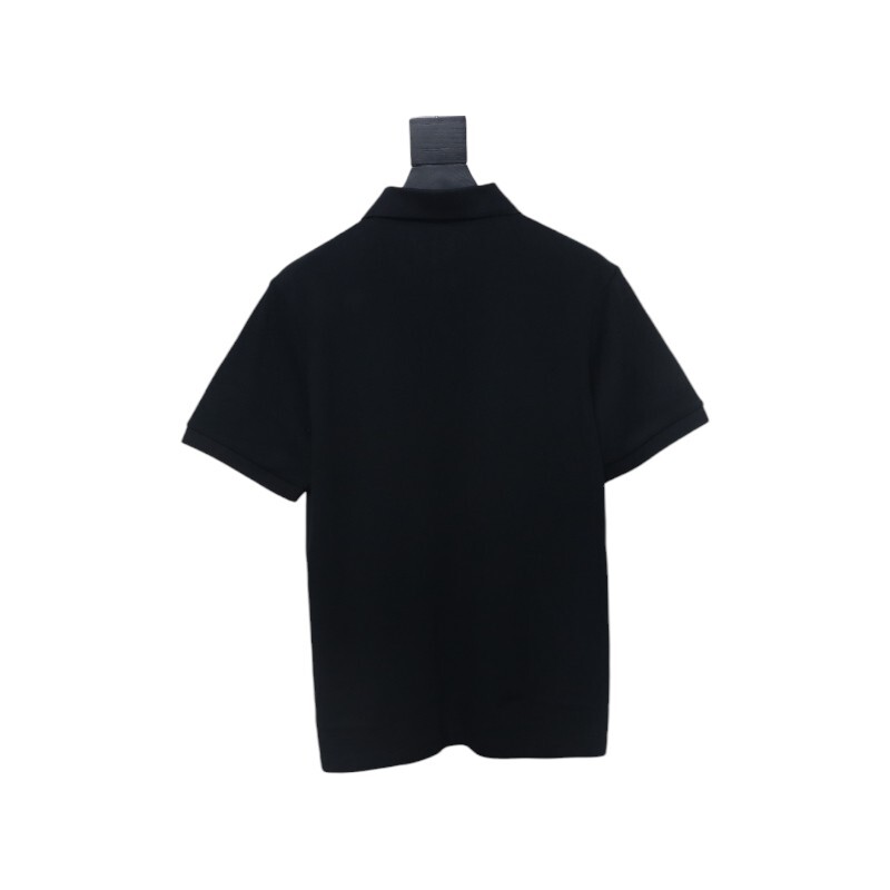 Coco Shoes Dior Letter Signature Embroidered Cotton Pique Black Polo Shirt