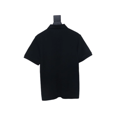 Coco Shoes Dior Letter Signature Embroidered Cotton Pique Black Polo Shirt 02