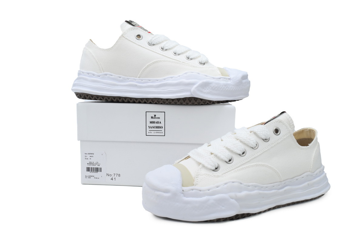 Coco Shoes Mihara Yasuhiro Hank OG Sole Canvas Low White A05FW702