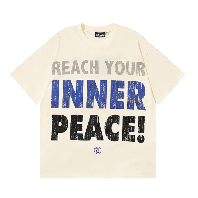 Hellstar Inner Peace T-Shirt #585 White/Apricot 02