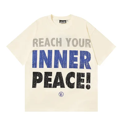 Hellstar Inner Peace T-Shirt #585 White/Apricot 02