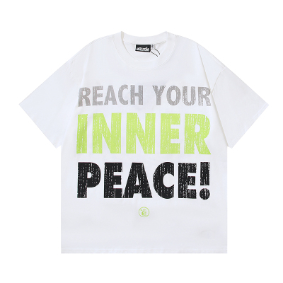 Hellstar Peace T-Shirt #586 White/Apricot 01