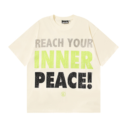 Hellstar Peace T-Shirt #586 White/Apricot 02
