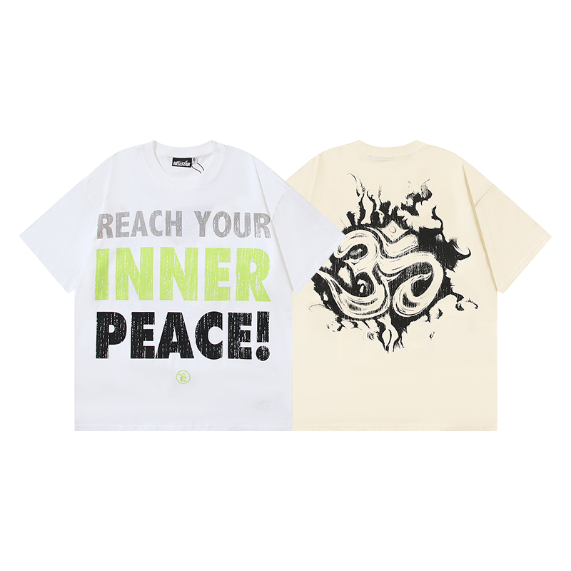 Hellstar Peace T-Shirt #586 White/Apricot