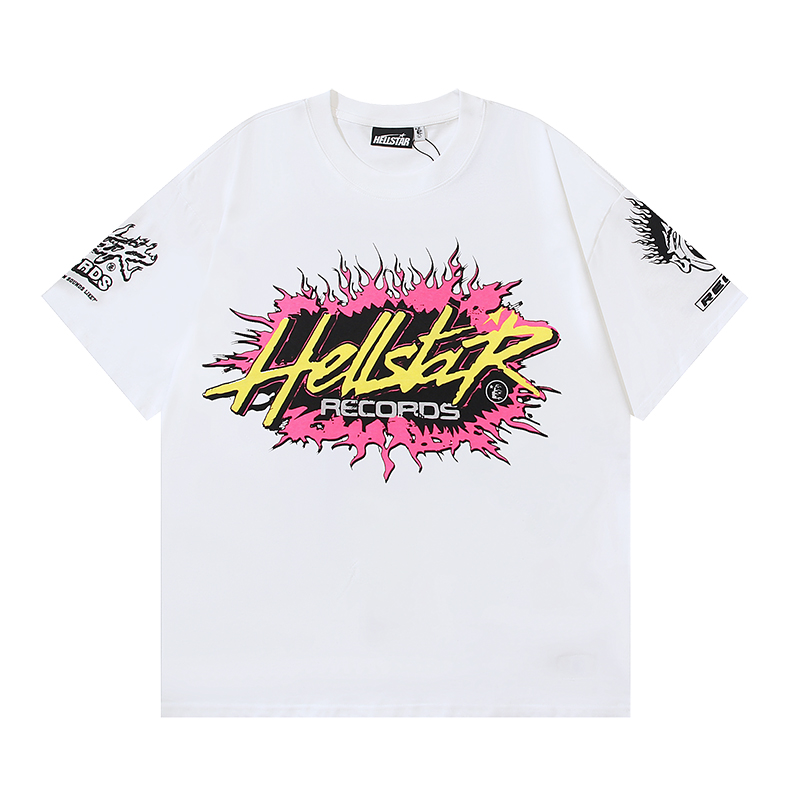 Hellstar Records T-Shirt #587 White/Apricot