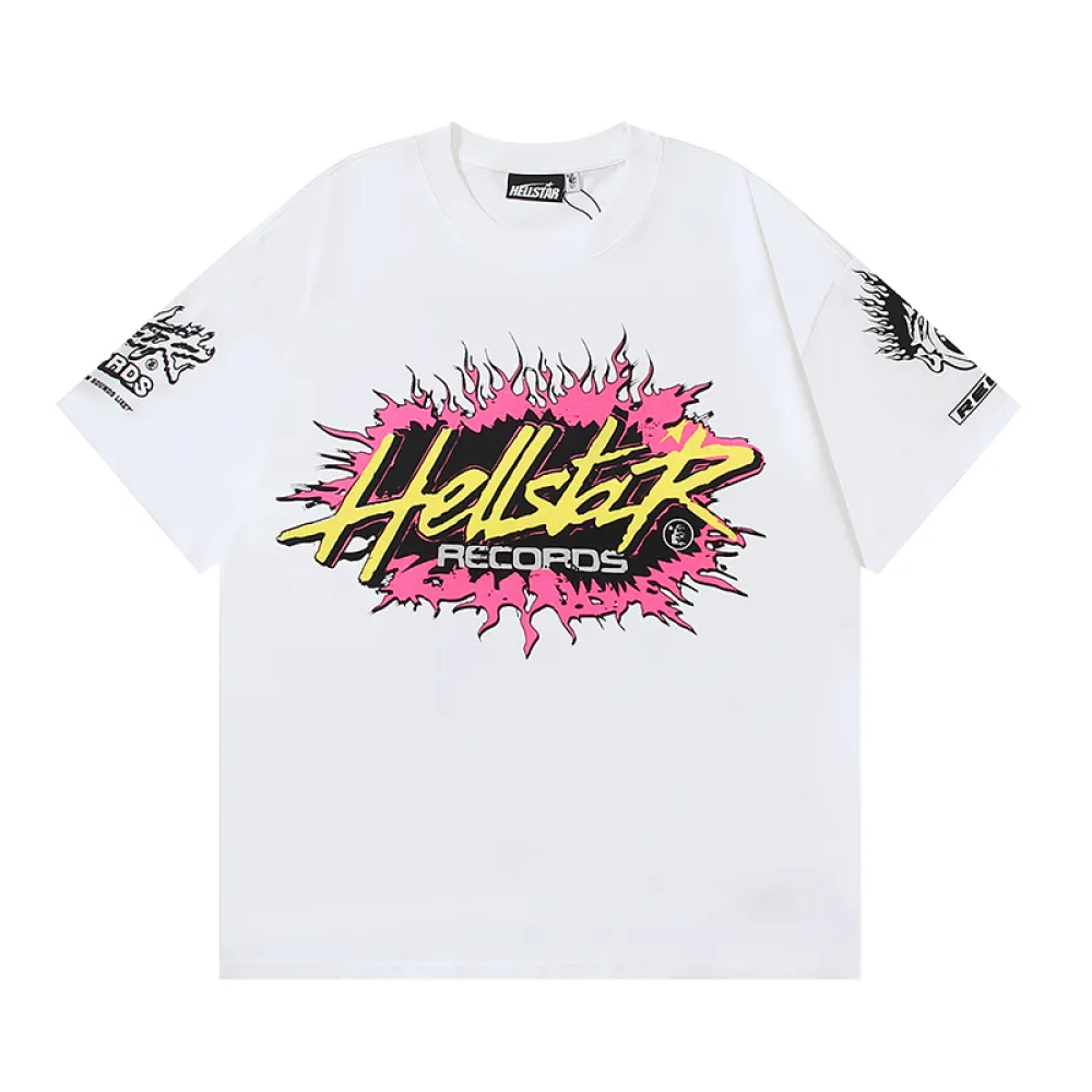 Hellstar Records T-Shirt #587 White/Apricot