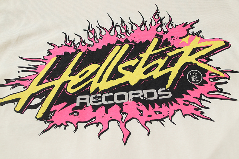 Hellstar Records T-Shirt #587 White/Apricot