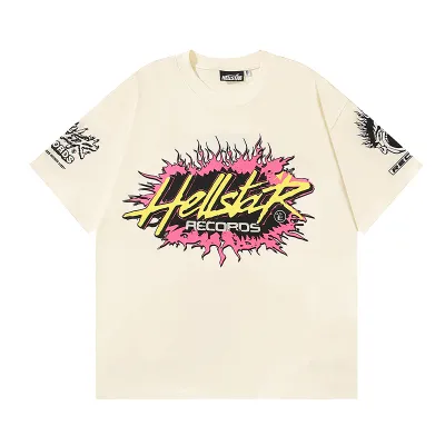 Hellstar Records T-Shirt #587 White/Apricot 02