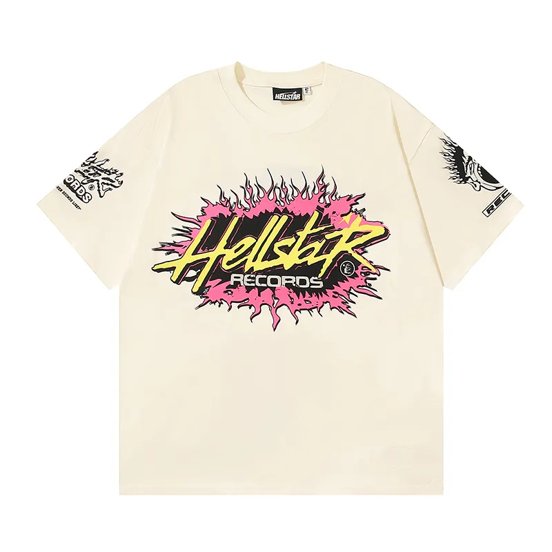 Hellstar Records T-Shirt #587 White/Apricot