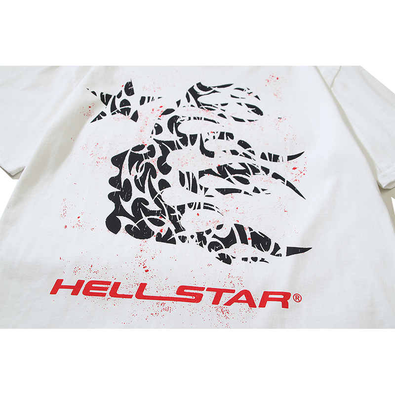 Hellstar Thorn Glitter T-Shirt #588 White Green/White Red