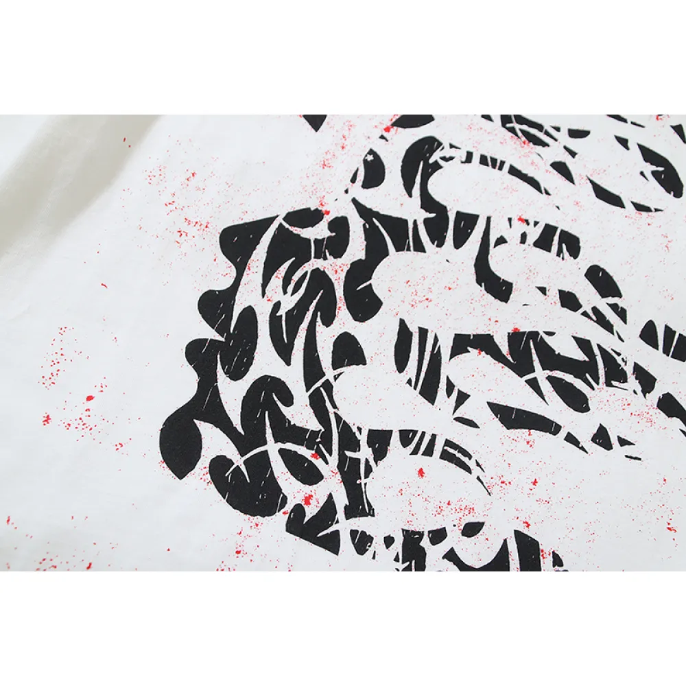 Hellstar Thorn Glitter T-Shirt #588 White Green/White Red