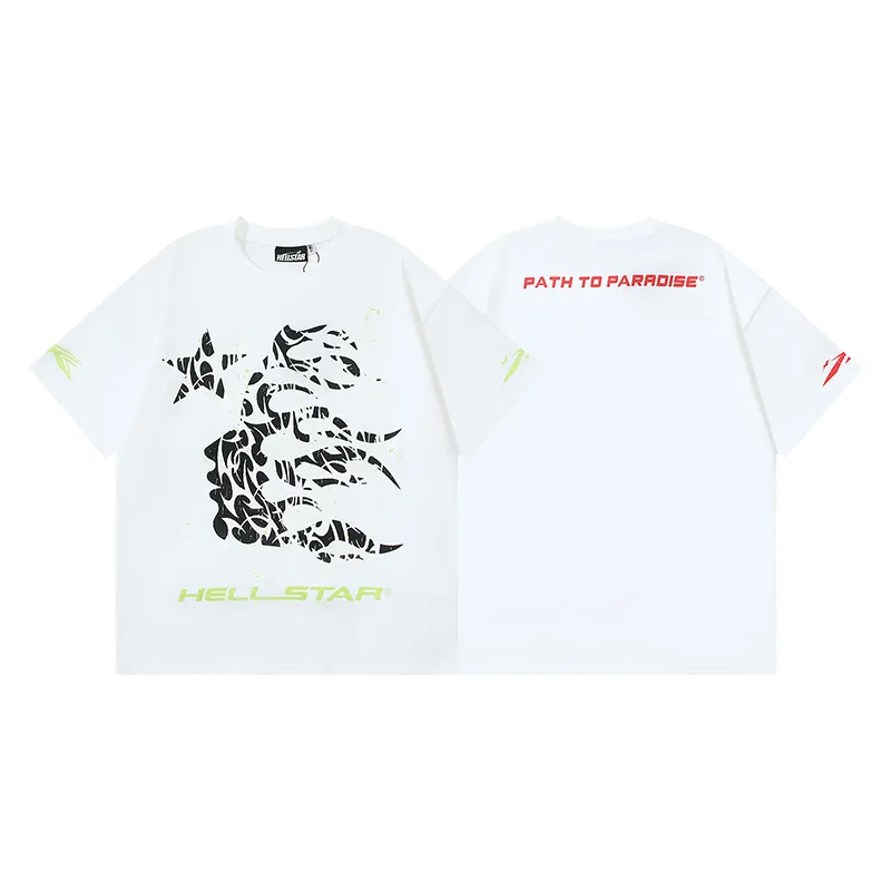 Hellstar Thorn Glitter T-Shirt #588 White Green/White Red
