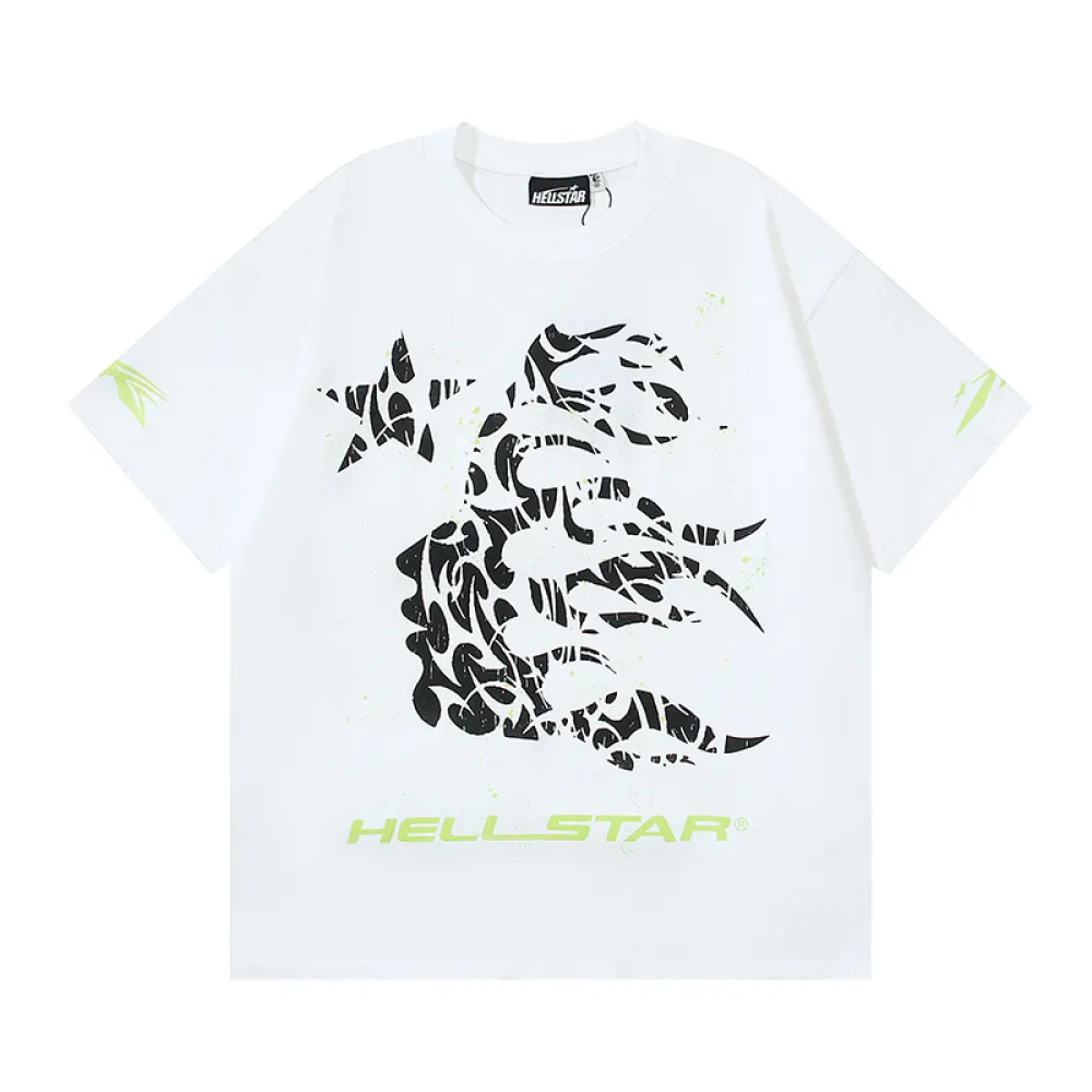 Hellstar Thorn Glitter T-Shirt #588 White Green/White Red