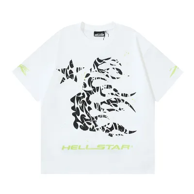 Hellstar Thorn Glitter T-Shirt #588 White Green/White Red 01