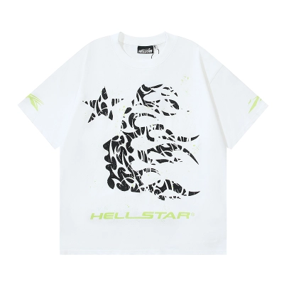 Hellstar Thorn Glitter T-Shirt #588 White Green/White Red 02