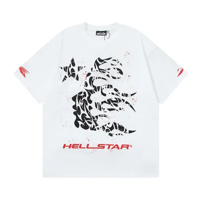 Hellstar Thorn Glitter T-Shirt #588 White Green/White Red 02